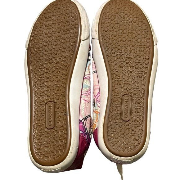 Coach multicolored graphic scribble Poppy Barrett low top sneakers. Women’s 8.5 - Picture 10 of 12